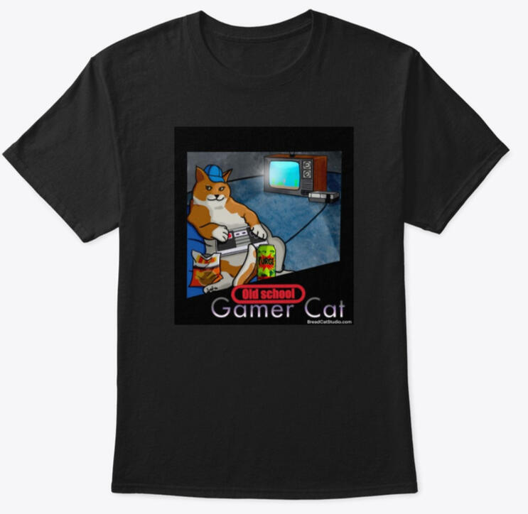 Old School Gamer Cat Shirt